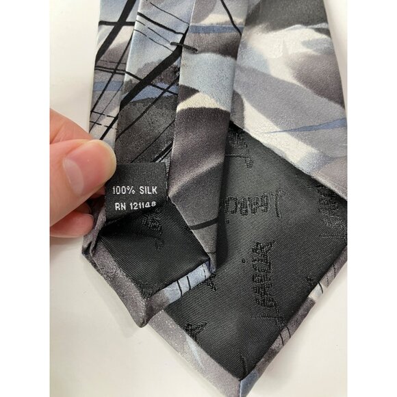 Jerry Garcia Mickey Collection Fifty-Two Abstract Gray Black Silk Mens Tie - Picture 5 of 5